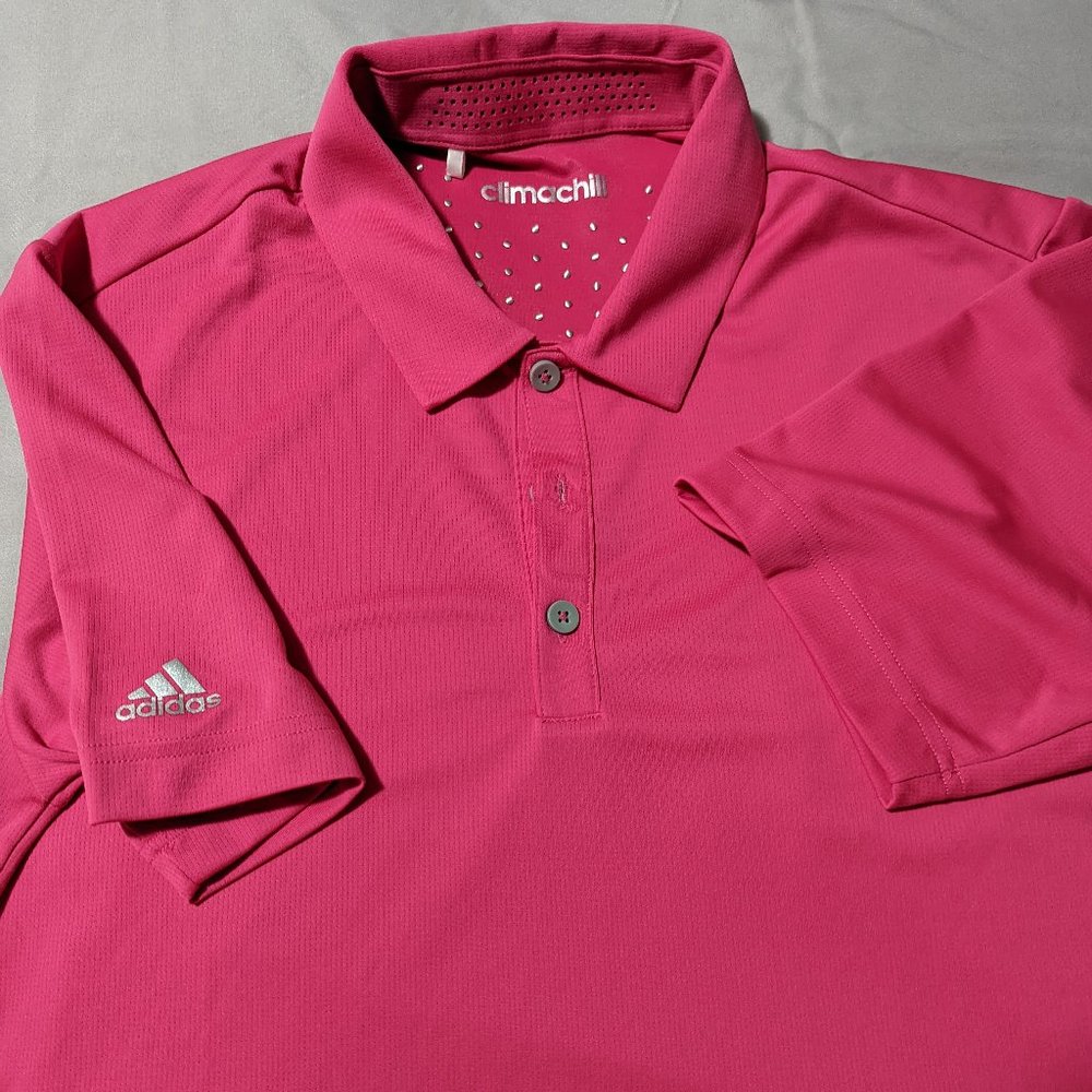 Pink Men's Adidas Climacool Golf Polo Shirt